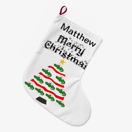 Funny Alligator Kerstboom Cartoon Grote Kerstsok (Voorkant (Hangend))