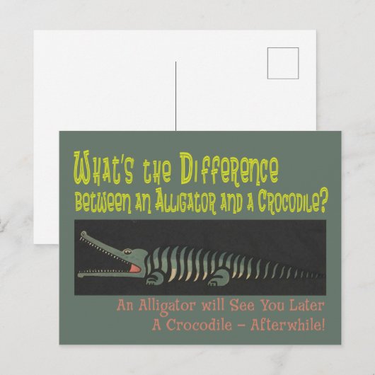 Funny Alligator Riddle voor kinderen Briefkaart (Voorkant / Achterkant)