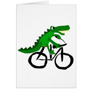 Funny Alligator Riding Bicycle