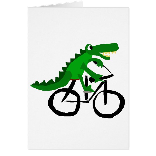Funny Alligator Riding Bicycle (Voorkant)