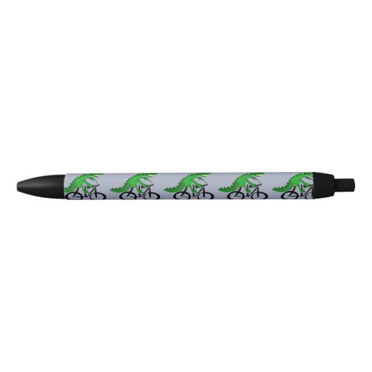 Funny Alligator Riding Bicycle Zwarte Inkt Pen (Voorkant)