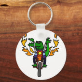 Funny Alligator Riding Motorcycle Sleutelhanger (Voorkant)