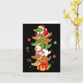 Funny Alligator Santa Elf Snowman Christmas Womens Kaart (Gele Bloem)