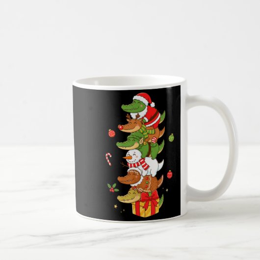 Funny Alligator Santa Elf Snowman Christmas Womens Koffiemok (Rechts)