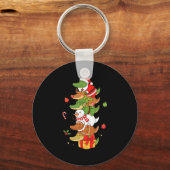 Funny Alligator Santa Elf Snowman Christmas Womens Sleutelhanger (Voorkant)