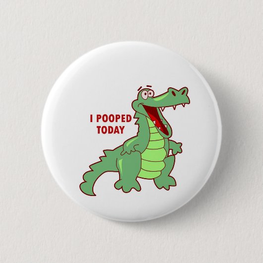 Funny Alligator vandaag gepoold Ronde Button 5,7 Cm (Voorkant)