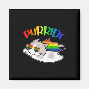 Funny Ally Cat Purride LGBTQ Gay Pride Regenboog K Magneet