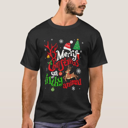 Funny Alone bij thuisfilms Zalig kerstfeest je ben T-shirt (Voorkant)