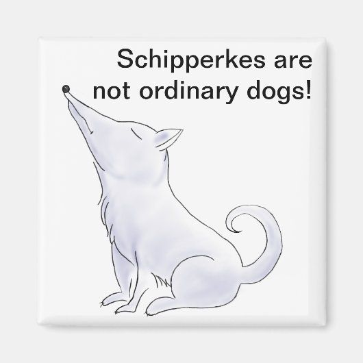 Funny Aloof Schipperke Dog Cartoon Magneet (Voorkant)