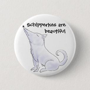 Funny Aloof Schipperke Dog Cartoon Ronde Button 5,7 Cm
