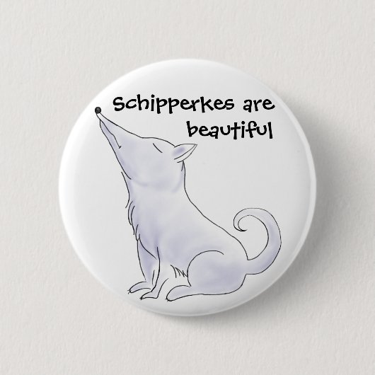 Funny Aloof Schipperke Dog Cartoon Ronde Button 5,7 Cm (Voorkant)