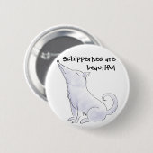 Funny Aloof Schipperke Dog Cartoon Ronde Button 5,7 Cm (Voorkant /achterkant)