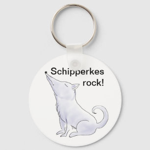 Funny Aloof Schipperke Dog Cartoon Sleutelhanger
