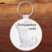 Funny Aloof Schipperke Dog Cartoon Sleutelhanger (Voorkant)