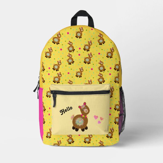 Funny alpaca bedrukte rugzak (Voorkant)