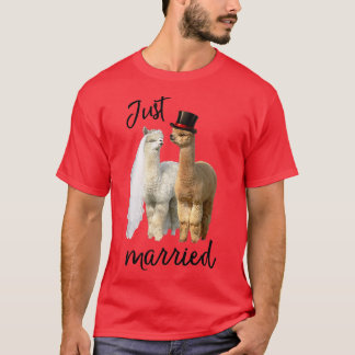 Funny Alpaca Bride en Groom Wedding T-shirt