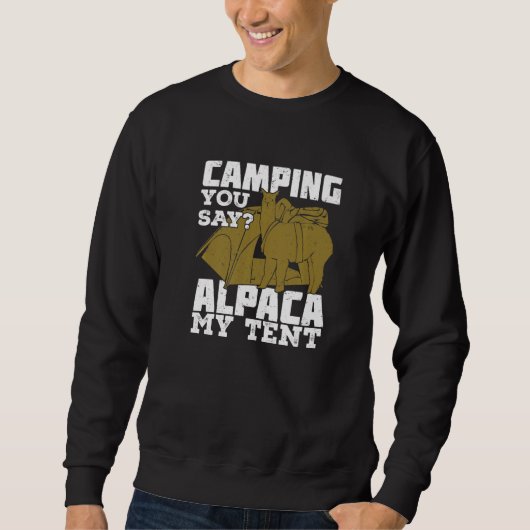 Funny Alpaca Camping Lover Premium Trui (Voorkant)