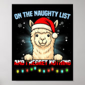 Funny Alpaca Christmas Santa Hat Xmas Men Women Ki Poster (Voorkant)