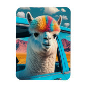 Funny Alpaca in een auto Art Flexible Magnet Magneet (Verticaal)