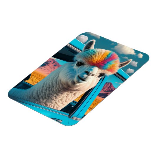 Funny Alpaca in een auto Art Flexible Magnet Magneet (Linkerzijde)