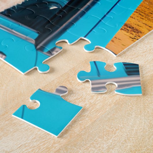 Funny Alpaca in een autowrak Legpuzzel (Zijkant)