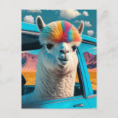 Funny Alpaca in een Briefkaart voor de auto-kunst (Voorkant)