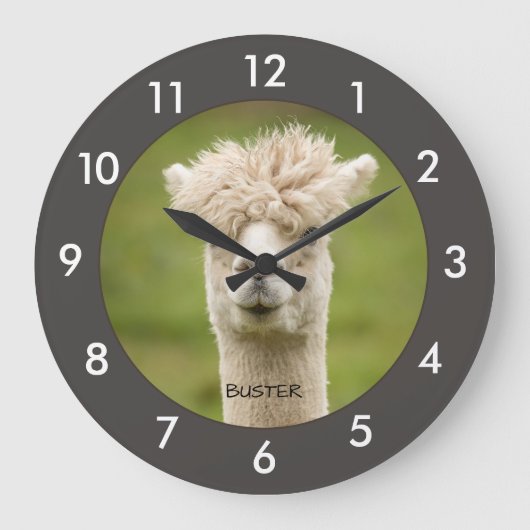Funny Alpaca|Llama Custom Grote Klok (Voorkant)