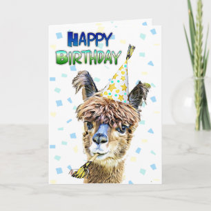 Funny Alpaca Llama Humor Birthday Kaart