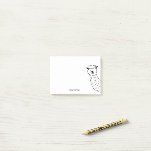 Funny Alpaca llama Illustratie Aangepaste naam Post-it® Notes (Op bureau)
