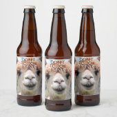 Funny Alpaca Llama Raak me niet aan Bier Etiket (Flessen)
