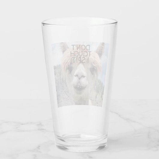 Funny Alpaca Llama raak me niet aan Glas (Achterkant)