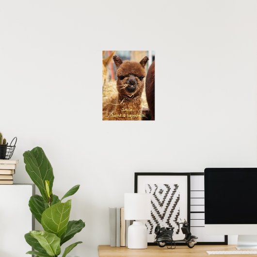 Funny Alpaca Poster (Thuiskantoor)