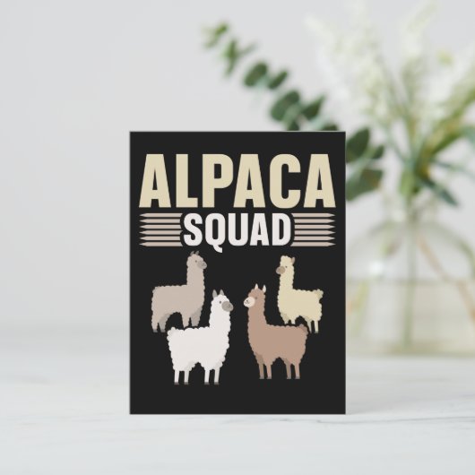 Funny Alpaca Squad Dierenvriend Briefkaart (Staand voorkant)