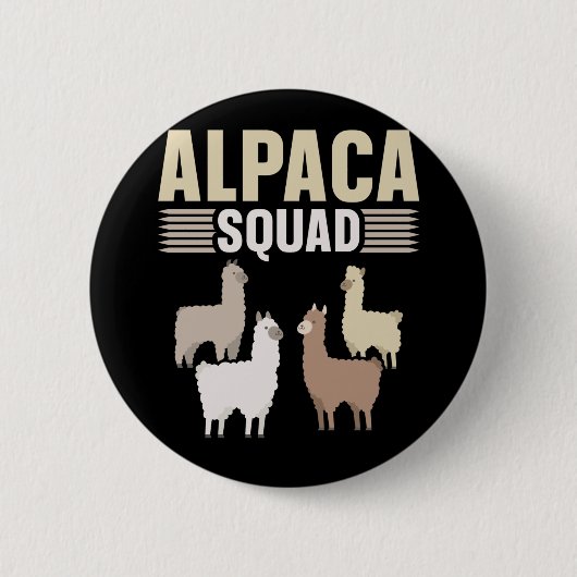 Funny Alpaca Squad Dierenvriend Ronde Button 5,7 Cm (Voorkant)