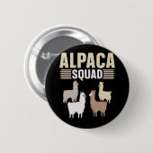 Funny Alpaca Squad Dierenvriend Ronde Button 5,7 Cm (Voorkant /achterkant)