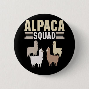 Funny Alpaca Squad Dierenvriend Ronde Button 5,7 Cm