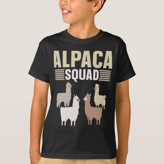 Funny Alpaca Squad Dierenvriend T-shirt (Voorkant)