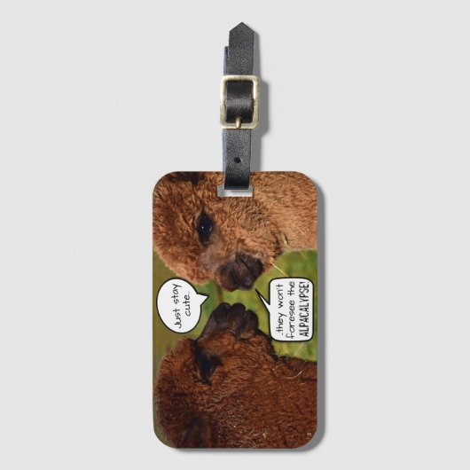 Funny Alpacalypse Scheming Bagagelabel (Voorkant (verticaal))