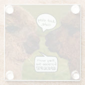 Funny Alpacalypse Scheming Glazen Onderzetter (Achterkant)