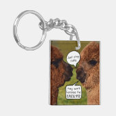Funny Alpacalypse Scheming Sleutelhanger (Voorkant Links)