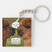 Funny Alpacalypse Scheming Sleutelhanger (Achterkant)