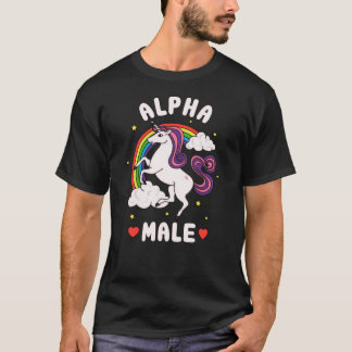 Funny Alpha Male Unicorn Rainbow funny T-shirt