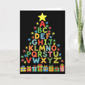 Funny Alphabet Christmas Tree Graphic Abc A-z Teac Kaart (Voorkant)