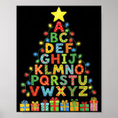 Funny Alphabet Christmas Tree Graphic Abc A-z Teac Poster (Voorkant)