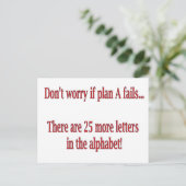 Funny Alphabet Quote Briefkaart (Staand voorkant)