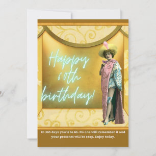 Funny Altered Art 60th Birthday Kaart