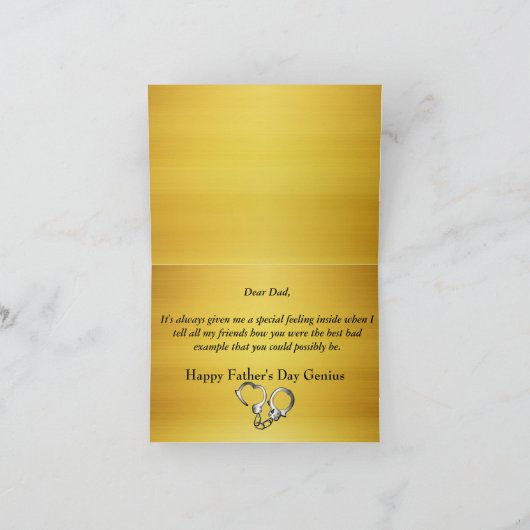 Funny Alternative Bad Dad Kaart (Binnen)