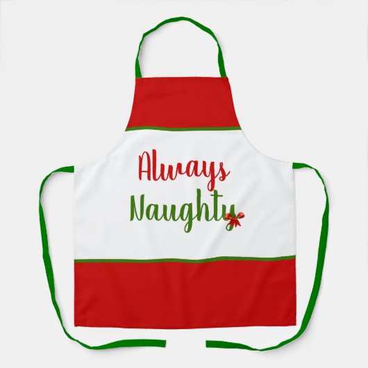 Funny Altijd Naughty Kerstmis Schort (Voorkant)