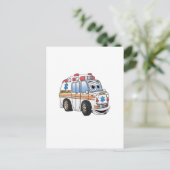 Funny Ambulance Cartoon Briefkaart (Staand voorkant)