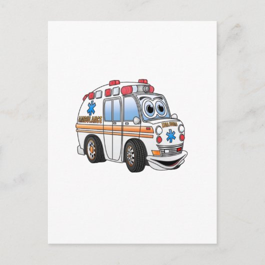 Funny Ambulance Cartoon Briefkaart (Voorkant)